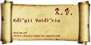 Kégli Valéria névjegykártya